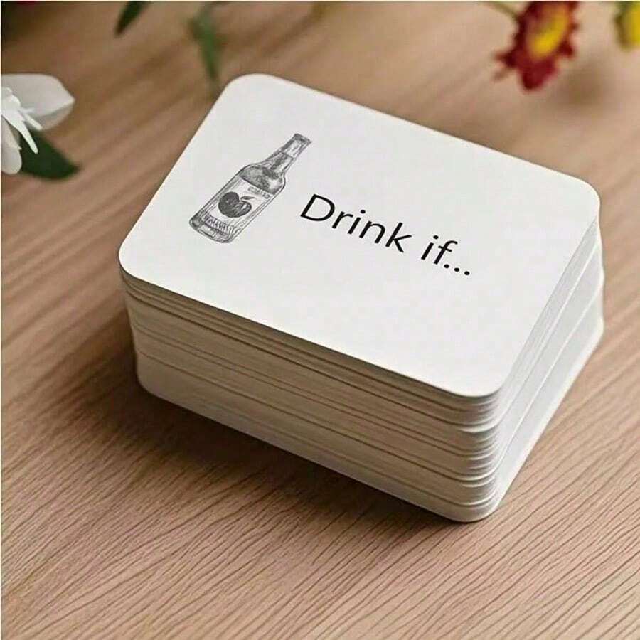 Adult Party Card Game Set, Funny Drinking Challenge & Truth Or Dare, Interactive Icebreaker Game For Friends & Couples, Ideal For Singles Night, Check Product Pictures For Details - Black - View 1