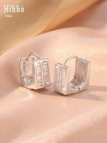 Hihho 1 Pair Luxury Commuter Style Ear Cuffs, Women's Earrings For Daily Wear, Commuting, Dating, Birthday, Evening Party, Gathering - Square - View 4