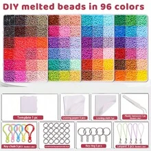24/48/72/96/120 Colors Pearl Bead Set 2.6mm Mini Fuse Beads Making Tool Kit Multiple Tools Suitable For Beginners Adults Relaxation Art Projects Handicraft Decorations Indoor Decoration Fuse Bead Material - Perler Bead Set - View 9