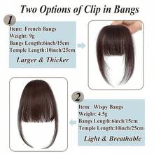 Real Human Hair Wispy French Bangs With Temples,Curved Fringe Hair Accessories,Clip In Air Bangs,Kawaii Hairpieces Quick Hair Change - Multicolor - View 5