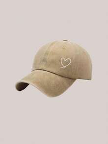 1pc Washed Baseball Cap, Printed With "Heart" Pattern, Adjustable Outdoor Sun Protection Casual Hat, Suitable For Spring/Autumn Travel And Daily Wear - Multicolor - View 9