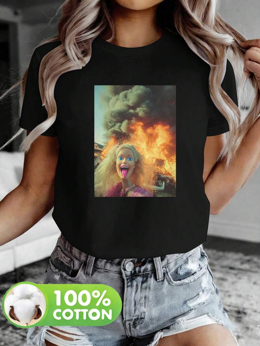 Women T-Shirts - 黑色 - 查看 1