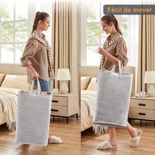 2 Piezas Cesta de Lavandería Plegable de Gran Capacidad, Cesto Organizador de Tela PEVA Impermeable, para Ropa, Juguetes y Artículos del Hogar - Ver 11