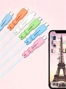 USB-C Charging Cable Protector, Anti-Breakage Protective Shell, Anti-Breakage Cable Organizer, Data Cable Protector, Suitable For Smartphones, Tablets And Laptops, Suitable For USB-C Charging Cables And Data Cables - Multicolor - View 3