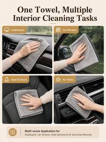 10 buah Handuk Pembersih Mobil Mikrofiber, Sangat Menyerap, Cepat Kering, Dapat Digunakan Kembali dan Dicuci, Kain Pembersih Bebas Serat dan Tahan Minyak, Cocok untuk Detailing Mobil, Dapur dan Pembersihan Rumah - A - View 3