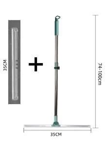 Blue Telescopic Magic Silicone Broom With Stainless Steel Handle And Foam Grip, Comfortable For Kitchen, Bathroom, Living Room Cleaning - Multicolor - View 15