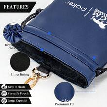 1PC Drawstring Golf Storage Bag, Faux‑PU Portable Pouch With Metal Hook, For Golf Balls Tees Markers, Golf Accessories - Multicolor - View 8