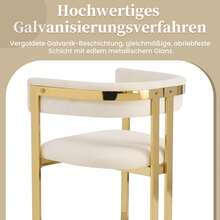 Dining Chairs, Modern Style, Beige And Gold - Set Of 2 - 米色和金色 - 查看 7