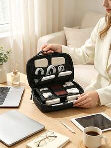 Minimalist Multi-Layer Digital Storage Bag, Cable Organizer Bag, Portable Power Bank Storage Bag, Hard Drive Storage Bag, Waterproof Digital Organizer Bag - Multicolor - View 4