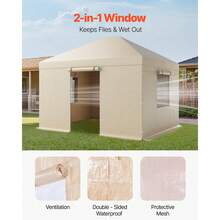 Winter Gazebo Cover Fits 10 X 12 Ft Hardtop Gazebos, All-Weather Gazebo Cover With Sidewalls & Mesh Windows, High-Density PE Material, Enclosed Storage Shelter Covers, Gazebos Not Included - 10 X 12 Ft - View 5