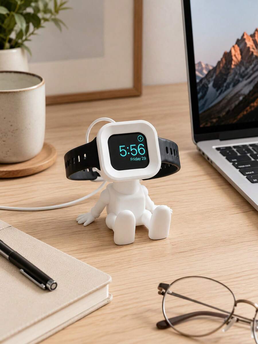 Printed Mini Robot Charging Stand, Suitable For Smartwatches, Fun Creative Desktop Bedside Table Base, Unique Decorative Gift - Multicolor - View 1