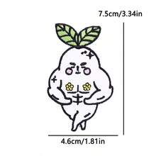 4 piezas de parches termoadhesivos de animales de dibujos animados lindos y divertidos, rábano musculoso, Shiba Inu levantando pesas, apliques bordados para chaquetas y mochilas, insignias de dibujos animados encantadoras, decoración de ropa DIY para atuendos casuales & accesorios de bolsos encantadores - multicolor - Ver 3