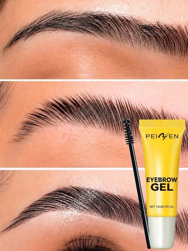 Gel para el cabello con fijación fuerte y modelado 3D, resistente al agua y al sudor, apto para todo tipo de piel, gel transparente de larga duración para cejas, crea un peinado natural, vuelta al colegio, liso y elegante, apto para pelucas y cabello natural, crea un peinado suave y húmedo, suaviza el encrespamiento, controla los cabellos sueltos, fijación de larga duración, fácil de aplicar, no graso. Set de cera para peinar el cabello, incluye cepillo para bordes, cepillo de mango de madera y peine de cola puntiaguda, se puede usar para suavizar los cabellos sueltos, crear una coleta elegante, peinar y peinados diarios, apto para mujeres