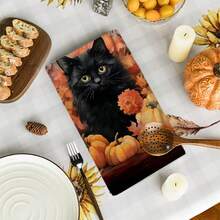 2/4/48pcs Autumn Series Dark Night Black Cat & Pumpkin Pattern Printed Kitchen Towels - Super Soft, Highly Absorbent Polyester Tableware And Hand Towels, Perfect For Holiday Decor, Kitchen Decor, Party Decor - Multicolor - View 11