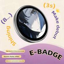Wearable Smart Electronic Photo Frame Pendant, High-Definition GIF Video Badge, 600mAh Battery Capacity, Rechargeable Anime Tech Digital Accessory, Ideal Gift For Holidays And Birthdays - View 1