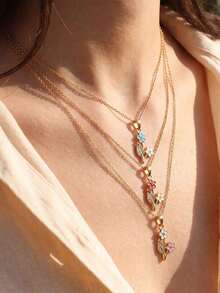 Fashion Flower Pendant Necklace For Women - Fresh And Sweet Design, Exquisite And Compact Stainless Steel Collar Chain - Flower Necklace - View 2