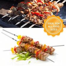 15/20/30pcs Durable Stainless Steel BBQ Skewers With 1 Storage Tube, Reusable And Easy To Clean, Perfect For Grilling, Lamb Skewers And Camping - A - View 10