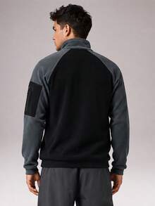 CZRLHYT Men's Half-Zip Unique Design Long Sleeve Polar Fleece, Simple Fashion Solid Color, Ideal For Casual Wear, Sports, Running, Outdoor Activities - Multicolor - View 4