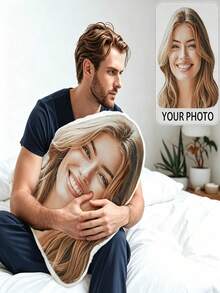1pc Customized Personalized Photo Pillow Cushion Sofa Bedroom Home Decor Holiday Couple Parent-Child Pet Memorial Father's Day Mother's Day Halloween Christmas Valentine's Day Thanksgiving Easter April Fools' Day Unique And Funny Children's Toy Gift - Multicolor - View 3