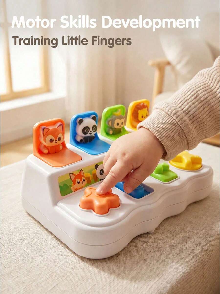 Animal Hide And Seek Pop-Up Puzzle Box, Children's Memory Training Toy, Educational Logic And Finger Dexterity Game, Memory Training Game, Interactive Game (Random Color)