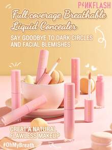 PINKFLASH 3.2g Long-Lasting Matte Concealer, Oil-Control Soft Focus, No Creasing Under Eyes, Sweat-Resistant, Water-Resistant, Smudge-Proof, Buildable Full Coverage, Ultra-Lightweight And Non-Heavy - #2 - View 2