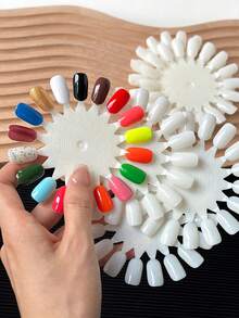 10pcs 180 Colors Nail Art Color Palette Oval Nail Shape Practice Finger Round Sunflower Nail Color Sample Sticks Nail Gel Display Color Card Nail Gel Color Display Plate - Multicolor - View 1