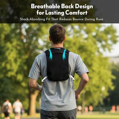 Chaleco de running unisex, chaleco con bolsa de agua ajustable y bolsillo para teléfono, alternativa a la mochila de running, perfecto para trail running, ciclismo, senderismo y maratón, mochila con bolsa de agua