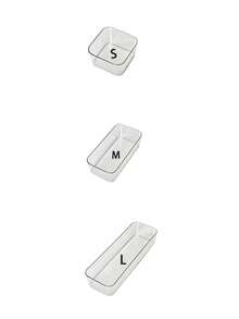 11/10/8/4/3pcs Drawer Storage Boxes, Transparent Cosmetic Desktop Organizer, 4 Sizes, Household Small Item Storage, Storage Accessories - Clear - View 13