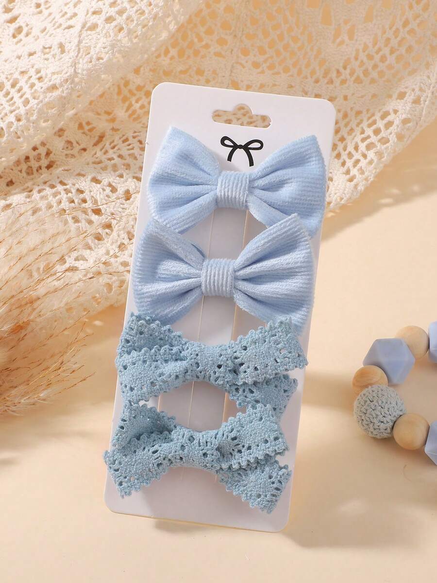 4pcs Fresh Style Children's Bow Hair Clips, Holiday Party Girls Ponytail Hair Accessories, Travel Style