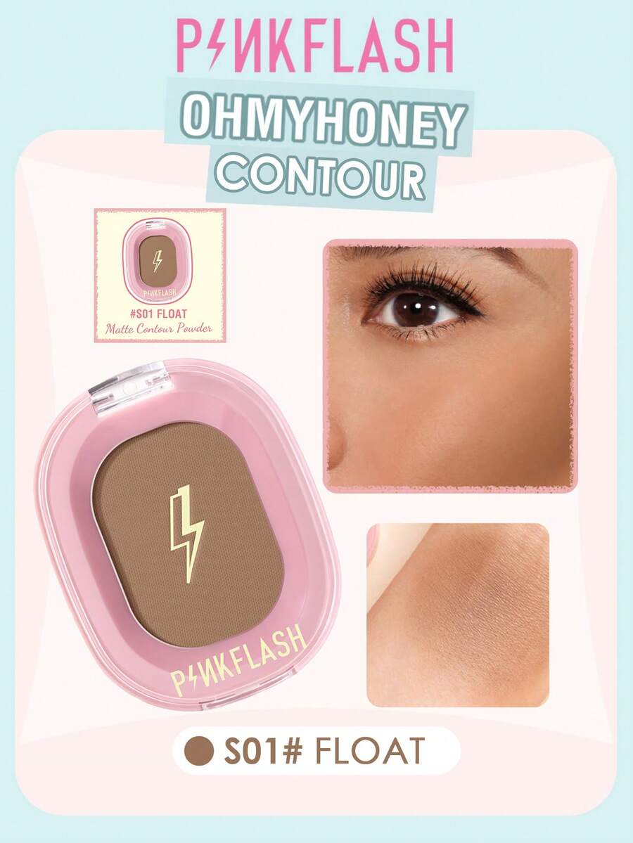 PINKFLASH 1.5g Matte Contour Powder, Ultra-Fine Silky Texture, Smooth Blending Without Patchiness Or Clumping, Long-Lasting Oil Control And Sweat Resistance, No Fading Or Shifting All Day - #S01 FLOAT - View 1