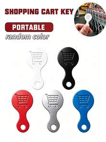 1/3/5/10pcs Random Color Shopping Cart Keychain, Creative Party Favor Pendant, Portable Practical Anti-Loss Shopping Cart Token/Coin Key Ring - Multiple Styles - View 1