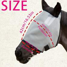 Horse Fly Mask Full Face UV Protection Horse Face Mask, Breathable Fine Mesh Horse Fly Mask - Multicolor - View 10