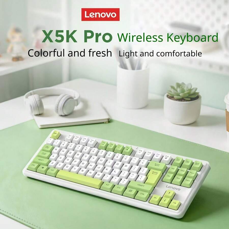1件裝 Lenovo Yue 系列 X5K Pro 2.4G 無線鍵盤,輕薄便攜設計,靜音按鍵,適用商務辦公日常使用的無線小鍵盤 - 查看 1