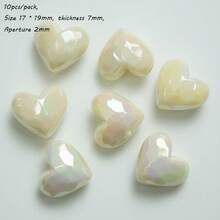 Solid Color AB Plated Color Cutting Surface Love Milk DIY Handmade Mobile Phone Chain Bead Material Heart Colored Jewelry Accessories - Multicolor - View 7