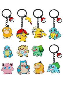 Gantungan Kunci Enamel Logam Pokémon & Bros Enamel Pikachu Psyduck Bulbasaur Jigglypuff Bola Pokémon Kartun Bros Gantungan Kunci Dekorasi Ransel Hadiah Penggemar Anime - MultiWarna - View 12