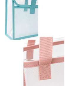 This Set Includes A Transparent PVC Folder Storage Box And A Black Small Mesh Bag. This Large Capacity Multi-Layer Waterproof Work Bag Is Designed To Be Lightweight And Features Cartoon Patterns, Capable Of Storing Tablets, A4 Paper, Books And Office Supplies. The Durable And Portable Folder Allows For Easy Viewing Of Internal Items, Making It An Ideal Choice For Organizing Study Materials. This Multi-Functional Portable Stationery Bag Is A Great Gift For Students, Teachers, Friends And Family, And Is A Practical And Stylish Choice For Graduation Or Back-To-School Season. - Multicolor - View 9