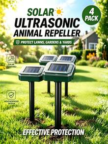 Set Solar Ultrasonic Waterproof Animal Repeller, Ultrasonic Rodent Repellent, 300mAh, Effectively Repels Birds, Snakes, Rats, Dogs And Other Animals, Ground Mountable, Suitable For Outdoor Yards, Gardens, Orchards And Other Locations, 1/2/4/6-Piece - A - View 9