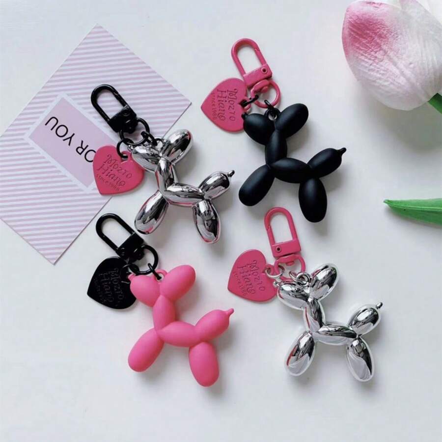 1/3 buah Gantungan Kunci Balon Anjing Berbentuk Hati Aneka Warna, Gantungan Kunci Mobil Modis, Aksesori Liontin Tas Ransel Cocok untuk Pemakaian Sehari-hari Wanita, Hadiah Kreatif Hari Valentine - MultiWarna - View 1
