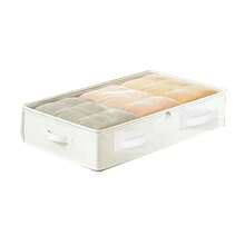 2pcs White Underbed/Closet Storage Boxes, Foldable Underbed Organizer, Multi-Functional Universal, Suitable For Storing Blankets, Skirts, Bedding, Great Value Must-Have, Best Gift For Christmas, Halloween, Back To School - White - View 8