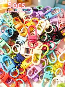 50-200pcs Random Color Bright Metal Keychain Hooks, Durable Swivel Clasp, Suitable For DIY Jewelry And Bag Accessories, Cute Y2K Style - Keychain - View 11