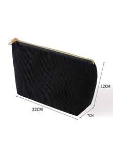 1/2 Set Solid Color Striped Multi-Function Large Capacity Stationery Pouch Student Pencil Case (Fuzzy Style) Back To School Stationery Pencil Bag - Apricot - View 9