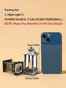 1PC Mini Retro Decoration Lantern Light For Home Decoration, With Battery, Indoor Room Desktop Decoration Night Light, Mini Wind Light, Suitable For Holiday, Party, Wedding Decoration, Bedroom Decoration LED Candle Light,Chrismas Decor Light - House-shaped Lantern - View 12