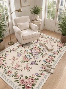DAJIANG 1pc Floral Shaped Vintage Rug, Kitchen Rug, Bathroom/Kitchen/Outdoor/Indoor Universal, Long Runner Rug, Bedroom Living Room Bedside Mat, Machine Washable Easy To Clean, Entryway Mat, Non-Slip Bottom, Autumn Bathroom Decor Rug - Multicolor - View 7