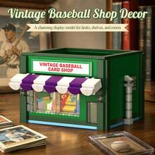 418PCS Retro Architecture Baseball Card Store Building Set,Small Particle Building Blocks,Stree View Construction Toys MOC Bricks Mini Shop Model Assembly Toys,Store Decorative Items,Gifts Set(BAG Package) - Multicolor - View 6