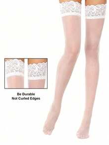 1 pieza Medias de encaje por encima de la rodilla ultra ligeras - Multicolor - Ver 2