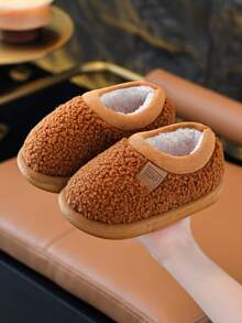 Children's Closed-Toe Shoes, New Autumn/Winter Style, Boys & Girls Student Indoor/Outdoor Home Slippers - Brown - View 3