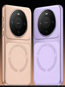 Magnetic Leather Phone Case, Compatible With Mate 60 60 Pro 70 70 Pro Mate 80 80 Pro 80 Pro Max Pura 70 80 90 Pro Max Honor 500 500 Pro 600 600 Pro Find X8 X8 Pro X8s X9 X9 Pro X200 X200 Pro X200s X200 Ultra X300 X300s X300 Pro X300 Ultra - Gold - View 2