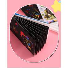 Art Paper Coil Scratch Art Book, Colorful Portable Scratch Painting, Creative Thickened, 1 Book With 8 Pages, Includes 1 Bamboo Pen, Student DIY Free-Hand Drawing Book, Educational And Fun, Doodle Art Scratch Painting Book, Multiple Styles Available - Multiple - View 8