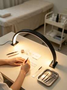 1 قطعة مصباح LED محمول على شكل هلال يعمل بالطاقة عبر USB، مناسب لفن الأظافر، تمديد الرموش، إضاءة الوشم، تصميم الأزياء، إضاءة الأظافر ومصباح مكتب حديث كهدية، للاستخدام في طاولة الزينة، الأعمال اليدوية، المكتب، طاولة السرير، مثالي لهدايا التخرج وأعياد الميلاد والعطلات - مصباح نصف القمر لفن تزيين الأظافر - مشاهدة 12