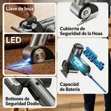 Tijera Eléctrica Inalámbrica Recargable Cortadora De Telas - Negro - Ver 4
